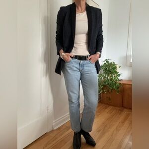 Maison Scotch shawl collar tuxedo style wool blend blazer